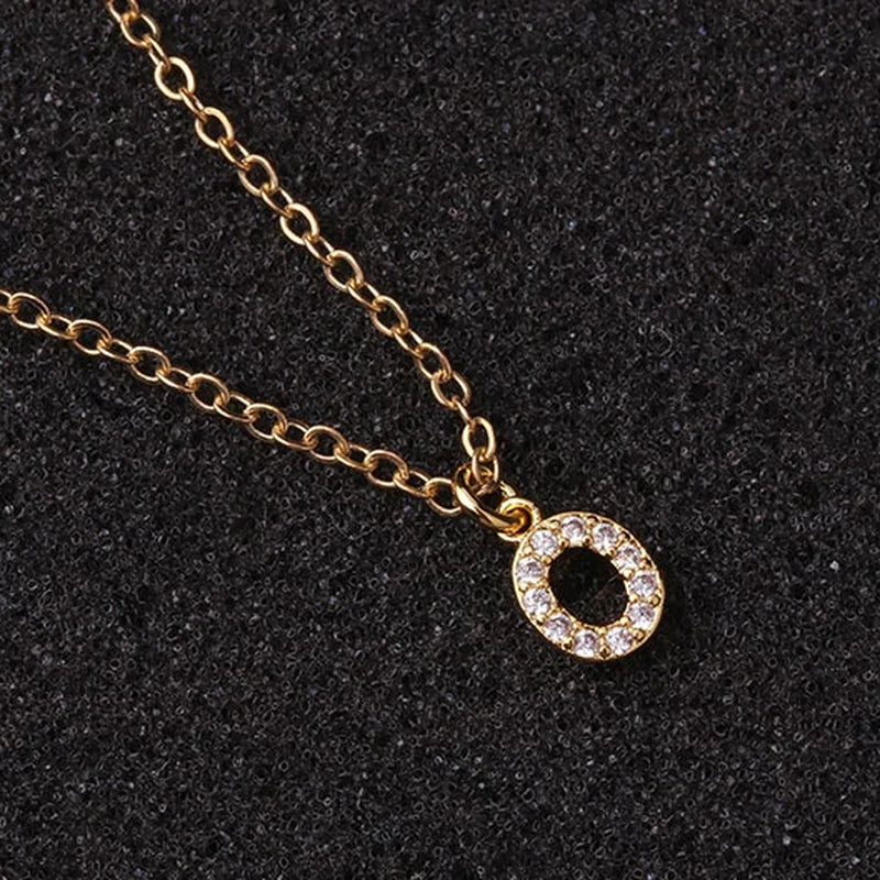 Zircon Tiny A-Z Letter Pendant Necklace for Women Charm Initial Alphabet Choker Necklaces Jewelry Gifts Bijoux Femme Wholesale