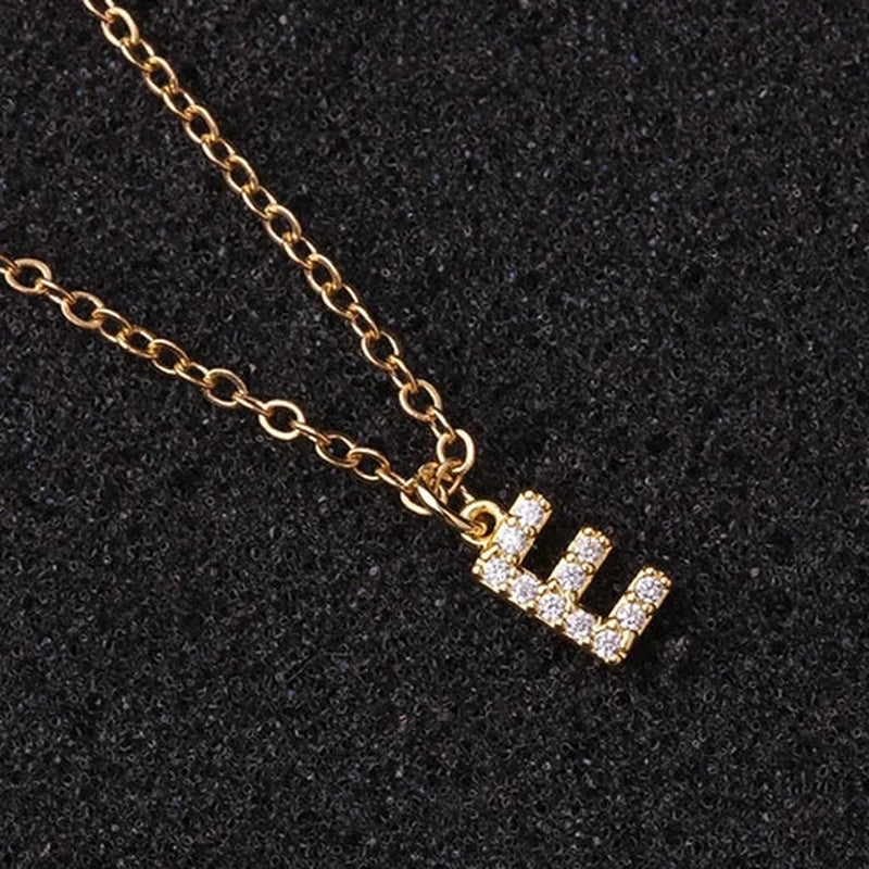 Zircon Tiny A-Z Letter Pendant Necklace for Women Charm Initial Alphabet Choker Necklaces Jewelry Gifts Bijoux Femme Wholesale