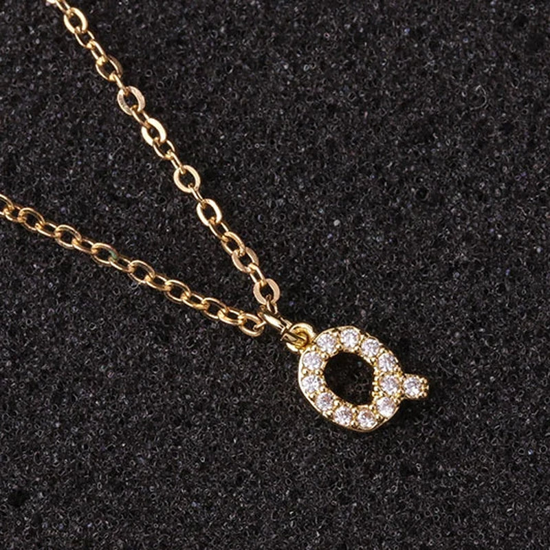 Zircon Tiny A-Z Letter Pendant Necklace for Women Charm Initial Alphabet Choker Necklaces Jewelry Gifts Bijoux Femme Wholesale