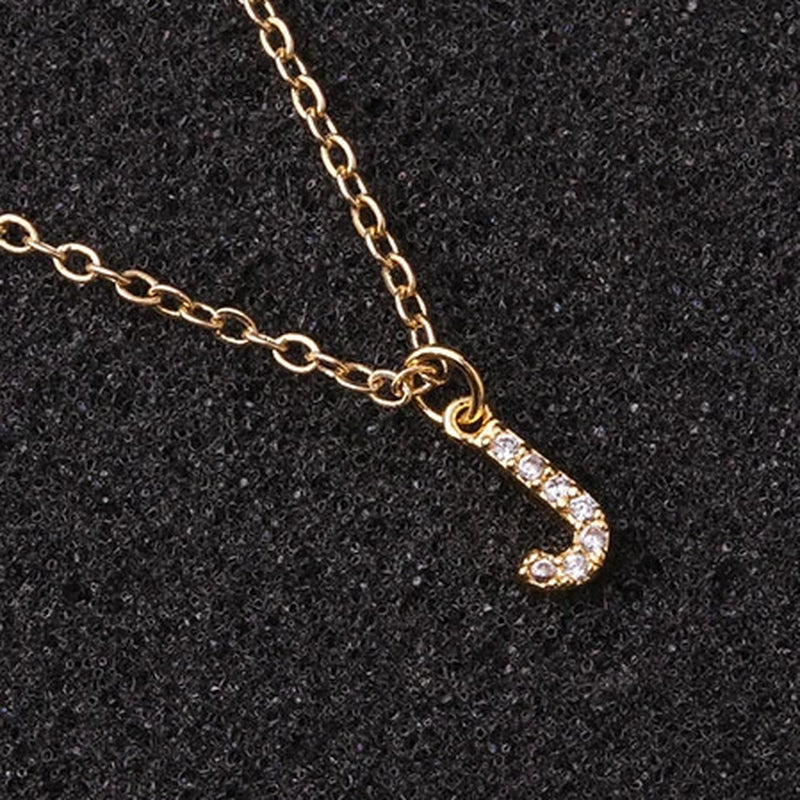 Zircon Tiny A-Z Letter Pendant Necklace for Women Charm Initial Alphabet Choker Necklaces Jewelry Gifts Bijoux Femme Wholesale