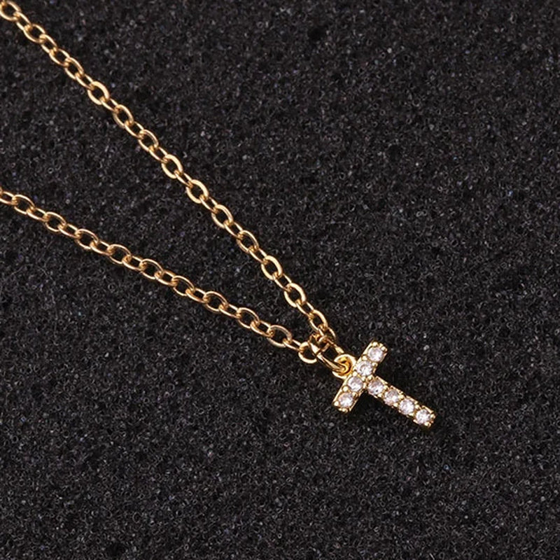 Zircon Tiny A-Z Letter Pendant Necklace for Women Charm Initial Alphabet Choker Necklaces Jewelry Gifts Bijoux Femme Wholesale