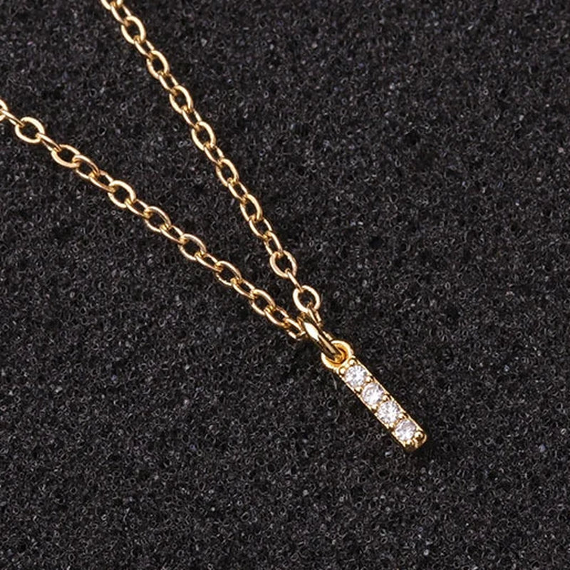 Zircon Tiny A-Z Letter Pendant Necklace for Women Charm Initial Alphabet Choker Necklaces Jewelry Gifts Bijoux Femme Wholesale