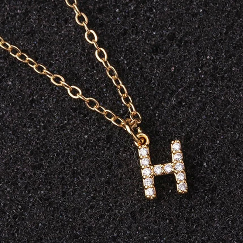 Zircon Tiny A-Z Letter Pendant Necklace for Women Charm Initial Alphabet Choker Necklaces Jewelry Gifts Bijoux Femme Wholesale