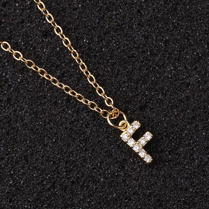 Zircon Tiny A-Z Letter Pendant Necklace for Women Charm Initial Alphabet Choker Necklaces Jewelry Gifts Bijoux Femme Wholesale