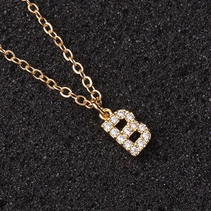 Zircon Tiny A-Z Letter Pendant Necklace for Women Charm Initial Alphabet Choker Necklaces Jewelry Gifts Bijoux Femme Wholesale