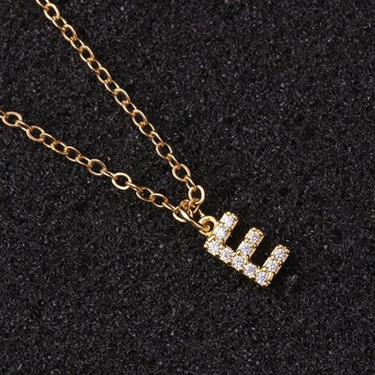 Zircon Tiny A-Z Letter Pendant Necklace for Women Charm Initial Alphabet Choker Necklaces Jewelry Gifts Bijoux Femme Wholesale
