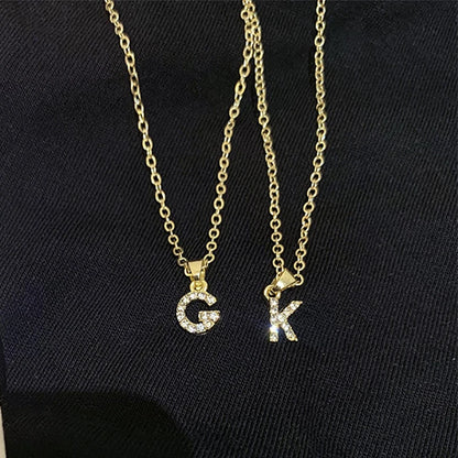 Zircon Tiny A-Z Letter Pendant Necklace for Women Charm Initial Alphabet Choker Necklaces Jewelry Gifts Bijoux Femme Wholesale