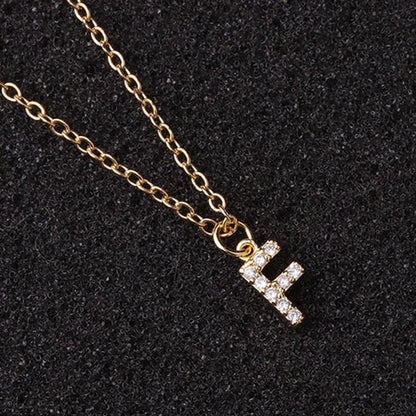 Zircon Tiny A-Z Letter Pendant Necklace for Women Charm Initial Alphabet Choker Necklaces Jewelry Gifts Bijoux Femme Wholesale